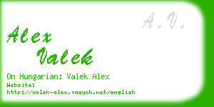 alex valek business card